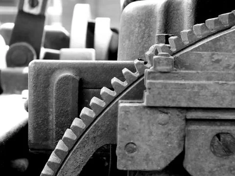 Close up of a part of the internal structure of an engine. Stock Photos