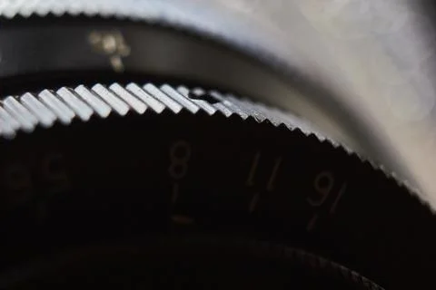 Close up of the part of old camera. Stock Photos