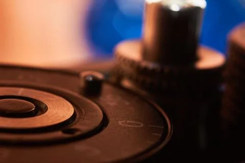 Close up of the part of old camera. Stock Photos