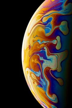 Close-up of part of a soap bubble. Stock Photos