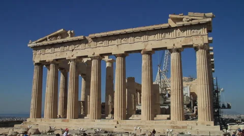 Close up of The Parthenon in Athens Video stock 39253700