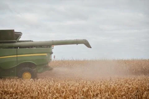 Close up partial view of a combine harvester Foto stock