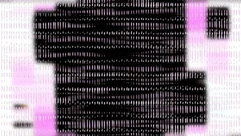 Close-up of a partially damaged digital screen with pixel distortion and Stockillustratie