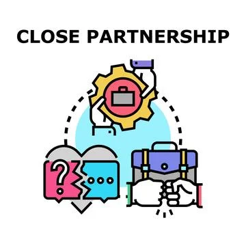 Close partnership developing business strategy concept Stock Illustration
