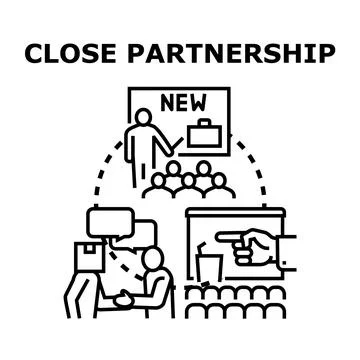Close partnership developing successful business project strategy Stock Illustration