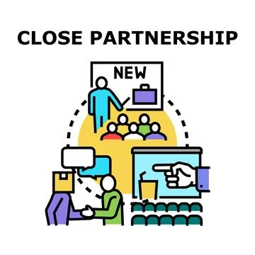Close partnership developing successful business project strategy Stock Illustration
