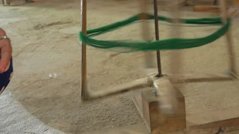 Close up of pashmina making traditional process, Pashmina, Nepal Video stock 139740476