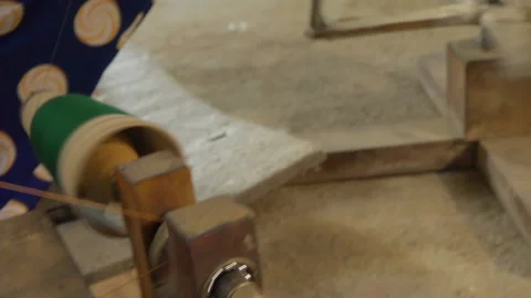 Close up of pashmina making traditional process, Pashmina, Nepal Vídeo Stock 139740482