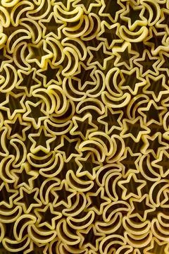 Close up of pasta: Stars and Moons Stock Photos