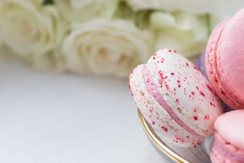 Close up of Pastel macaroons Stock Photos