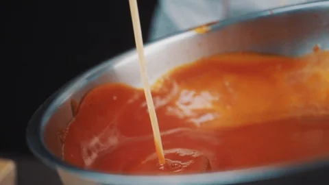 Close-up of a pastry chef preparing a pate Stock Footage 88711045