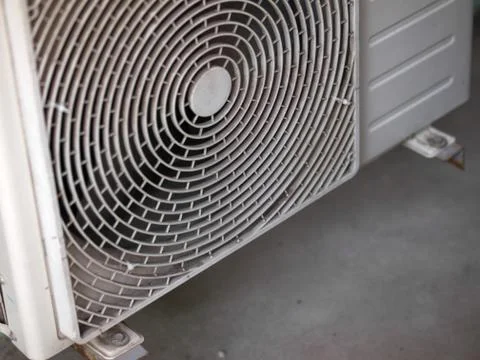 CLOSE-UP PATTERN OF AIR COMPRESSOR SAFETY GUARD Stock Photos