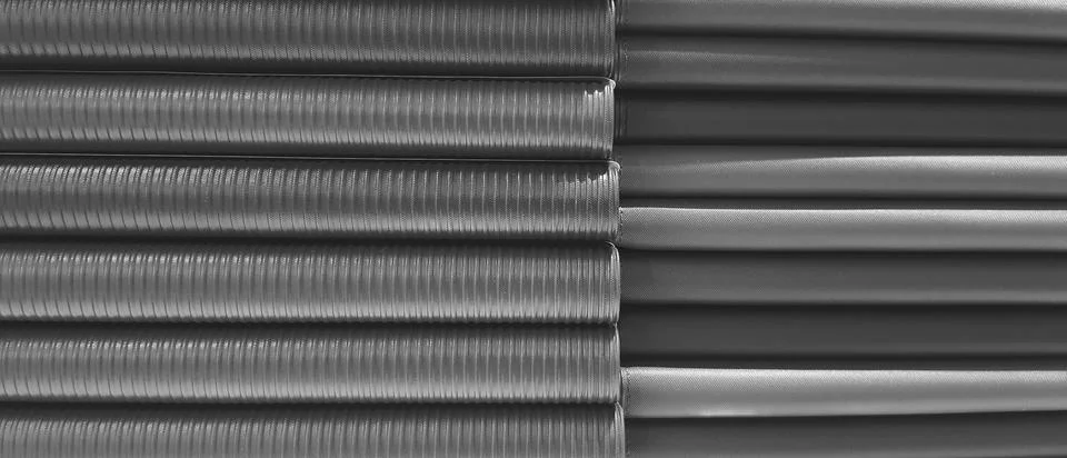 Close up pattern and line of black spine or saddle book are sort and stacking Foto stock