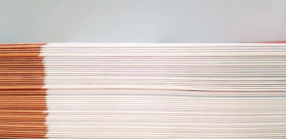 Close up pattern and line of Brown and white spine or saddle book are sorting Stock Photos