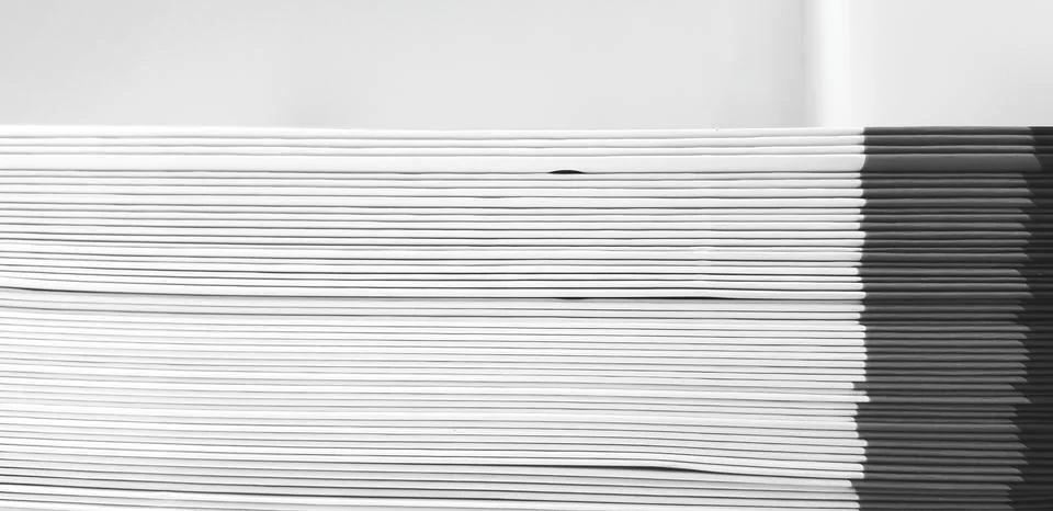 Close up pattern and line of white and black spine or saddle book are sorting Stock Photos