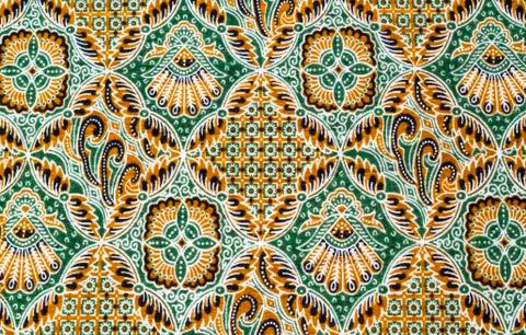 Close up pattern batik fabric Stock Photos