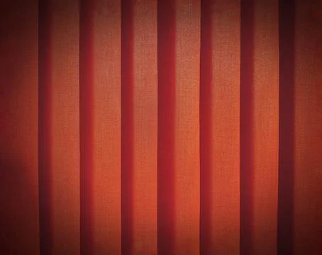 Close up pattern line of orange or red plastic curtain with vignette tone Stock Photos