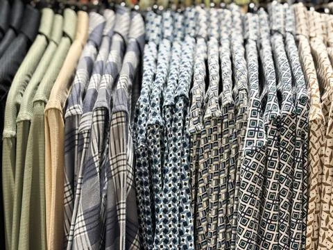 Close-up of Patterned Shirt Collars Stock Photos