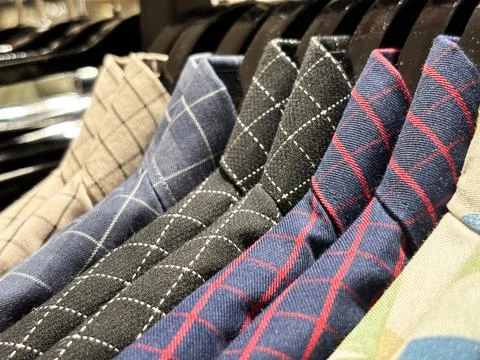 Close-up of Patterned Shirt Collars Stock Photos