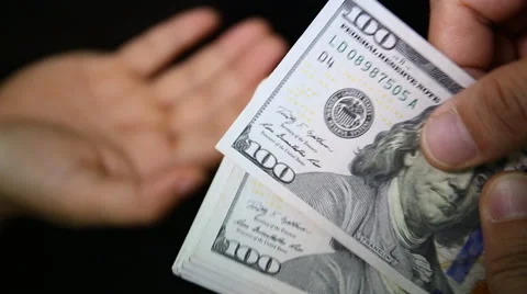 Close up of paying cash Video stock 47216807