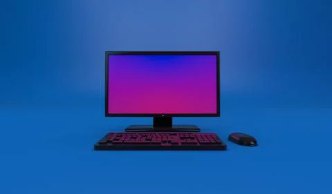 Close up PC computer mock up Stock Illustration