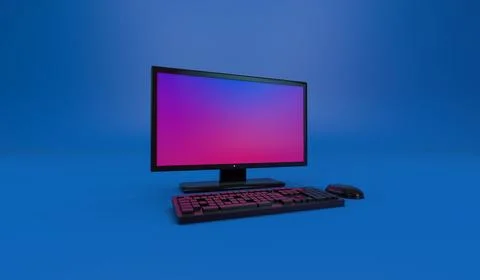 Close up PC computer mock up Stock Illustration