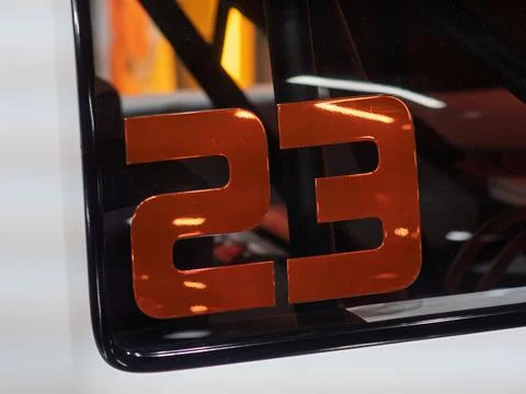 Close-Up of PC Computing Device Featuring Number 23 Design Stock Photos