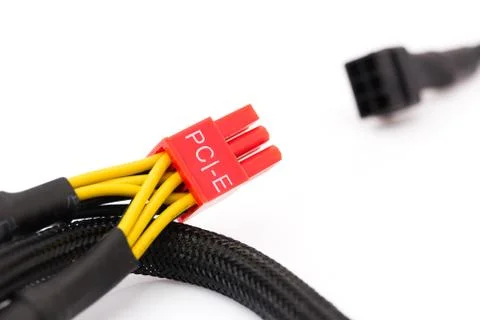 Close Up PCI-E cable video card Stock Photos