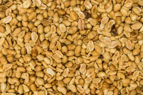 Close up of peanuts nuts on a display. Stock Photos