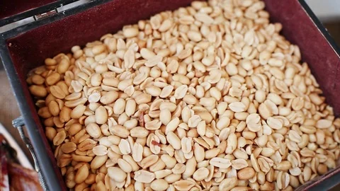 Close up of peanuts. Peanut background. Top view Stock Footage 103289638