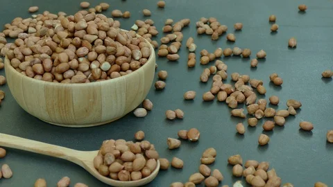 Close up peanuts pile Stock Footage 100757957