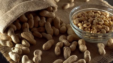 Close up with peanuts rotating. 스톡 동영상 71337170