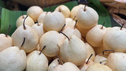 Close-up of Pear Honey with a smooth Stock Footage 312094777