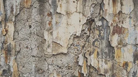 Close-up of peeling paint on wall. Fotos Stock