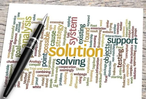 Close Up Pen And Solution Word Cloud イラスト素材