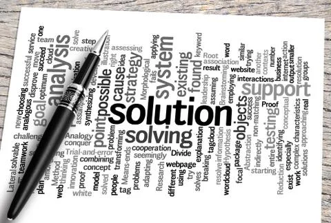 Close Up Pen And Solution Word Cloud イラスト素材
