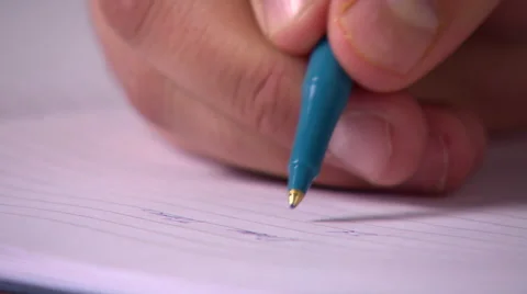 Close Up of Pen on Paper #2 Stock Footage 48684854