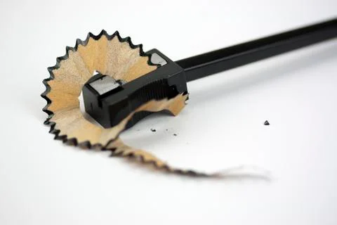 Close up of a pencil being sharpened Stock Photos