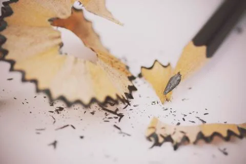 Close up of a pencil being sharpened Stock Photos