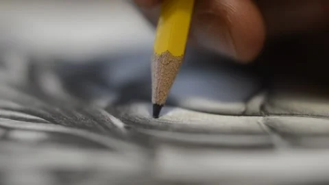 Close-up pencil draw art design on paper. Stock-Footage 229641459
