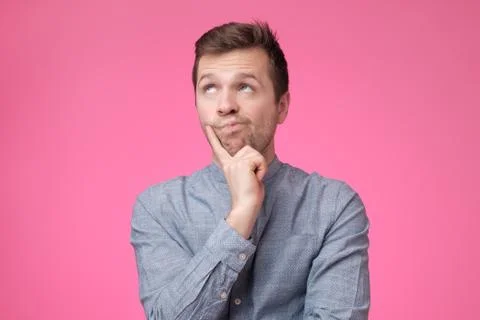 Close up of a pensive young man Stock Photos