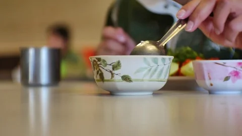 Close up people eating. Stock Footage 84053078