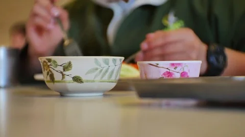 Close up people eating. Stock Footage 84057156