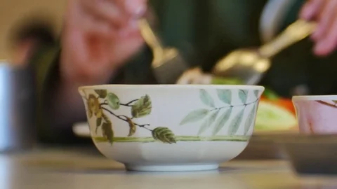 Close up people eating. Stock Footage 84057265