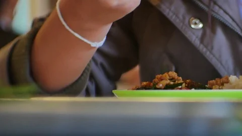 Close up people eating. Stock Footage 84057275