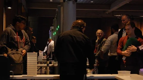Close Up Of People Going Through Security Checkpoint Emptying Bags At Night Stock Footage 129756690
