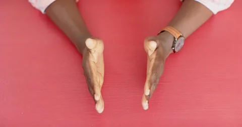 Close up of people talking to the camera, gesturing with hands, person wearing Stock Footage 345568006