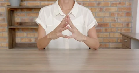 Close up of people talking to the camera, gesturing with open hands, woman in Stock Footage 345877777