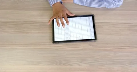 Close up of people talking to the camera, pointing at tablet screen, person Stock Footage 345069768
