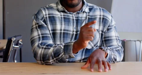 Close up of people talking to the camera, pointing to side, man in plaid shirt Stock Footage 345570244